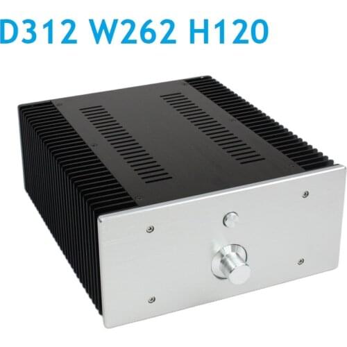 Size D312 W262 H120 Full Aluminum Tube Amplifier Class A Power Amplifier DAC Chassis Heat Sink Rear Case For Home Audio WA75