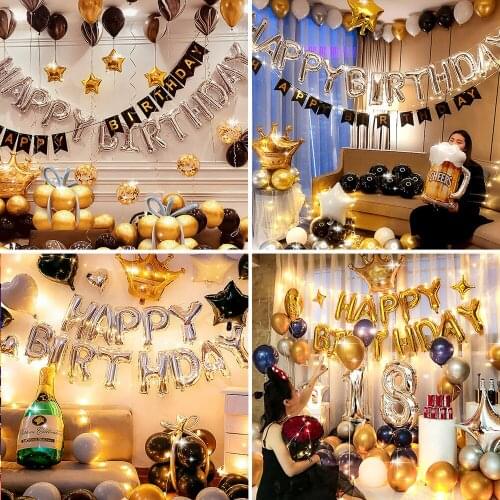 Disney Happy Birthday Party Decoration Balloons Gender Reveal Baby Shower Decorations Confetti Glitter Gold Party Decorations