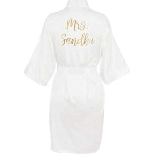Personalized Bride Robe Custom Mrs Robe Wedding Bridal Party Gifts Bridal Shower Bride Bridesmaid Team Robe