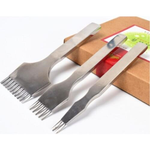 Spacing 3.38/3.85mm 2+5+10 Prong Hole Punche Stitch Leather French Type Mirror Finish