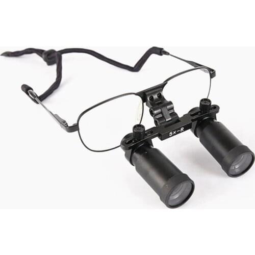 Metal Frame Medical Loupes 5.0X-R Binocular Magnifier Dental Surgical Magnifying Glasses