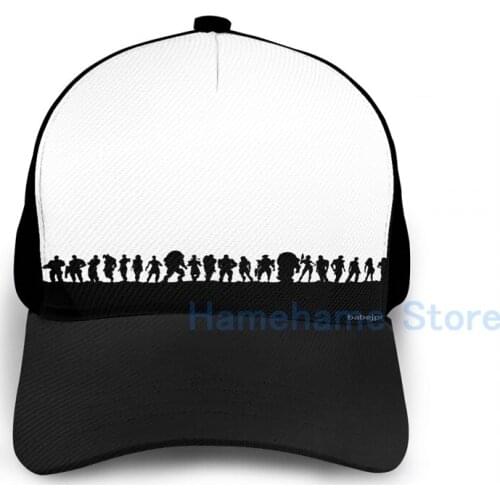 Fashion mass effect character silhouettes Basketball Cap men women Graphic print black Unisex adult hat
