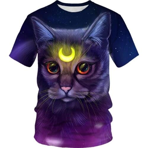 Persian cat pattern mens T-shirt mens summer casual 3DT shirts fun mens tops round neck shirts plus size streetwear