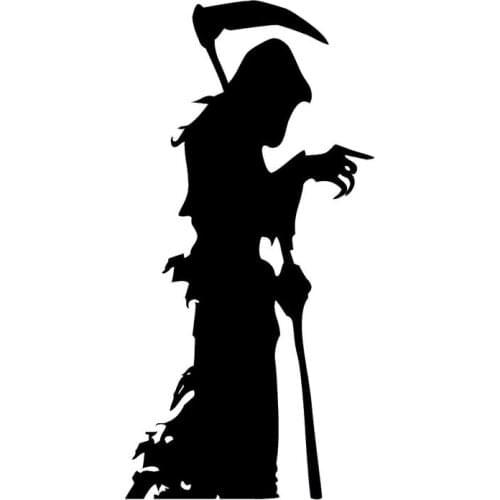 Car Sticker Simple Halloween Death Fashion Model Applique Decoration PVC Car Sticker Cover Scratch Black/White, 20cm*11cm