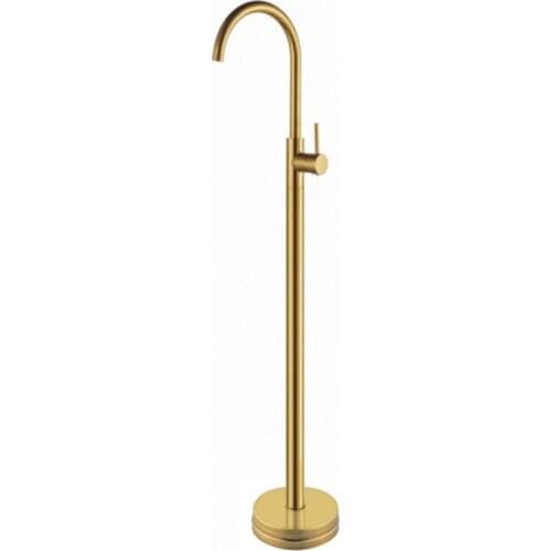 Wholesale Classic Solid Brass Matte Black Finish Black Single Handle Freestanding Bathtub Filler Faucet Floor Mount