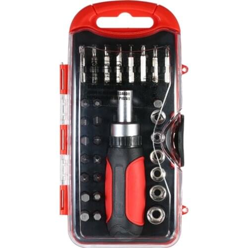 PENGGONG 30Pcs Ratchet Screwdriver Set Socket Screw Driver Bit Set Hex Torx Slotted Phillip Electrical Work Repair Tools Kit CNI