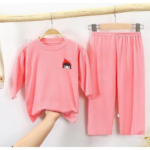 Baby Boys Girls Summer Cotton Sleepwear 1-7t Kids Homewear Children Thin Comfortable Pyjamas Toddler Pajamas Clothes Sets