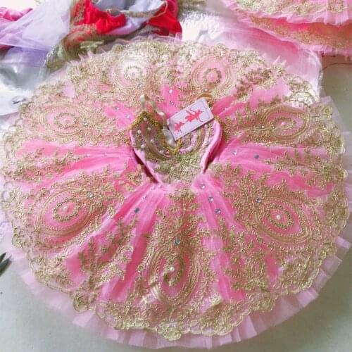 Pink Professional Tutus Ballerina Dress For Child Kids Girls Women Adults Tutu Ballet Costumes Swan Lake Children Dance Wear