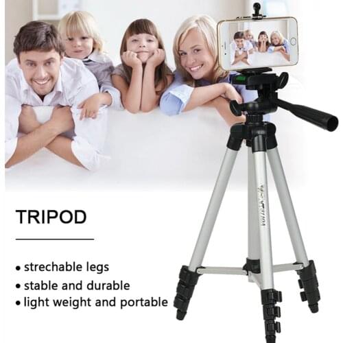 Profesional Aluminum Mini Camera Travel Tripod With Dimmable LED Ring Light Selfie Lamp Holders For DSLR Camera Phone Smartphone