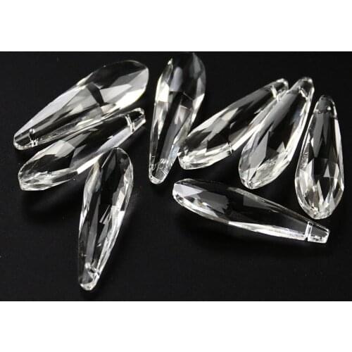 2PC Clear Long Mesh Multi-sided Pendant Crystal Prism Chandelier Suncatcher Visor Rainbow DIY Wedding Decor Jewelry Accessory