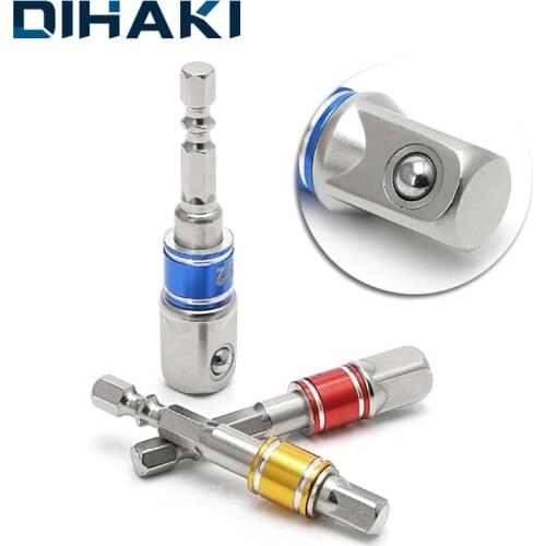 3 Pcs Drill Socket Adapter Impact Drill Extension Drill Bits Bar Socket Adapter 1/4 3/8 1/2 Size Hex Shank Square Head Drill Bit