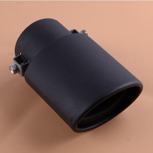 DWCX Universal 63mm 304 Stainless steel Black Car Oval Matte Exhaust Pipe Tip Tail Muffler Cover Trim System