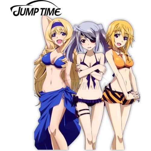 Jump Time Cecilia Alcott, Laura Bodewig y Charlotte Dunois Ecchi 10.2 Anime Sexy Girl Vinyl Decal Waifu Car sticker