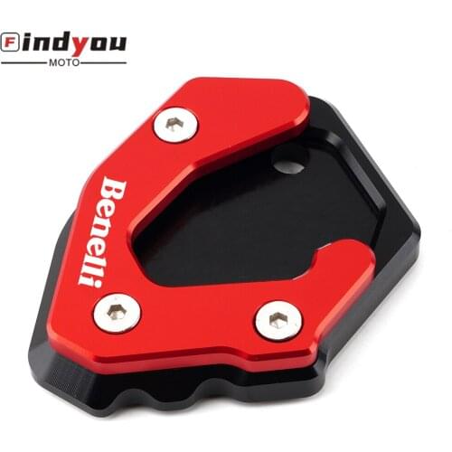 Flash Deals Motorcycle CNC Aluminum Kickstand Foot Side Stand Extension Support Plate Pad For Benelli Leoncino500 BJ500 BJ 500