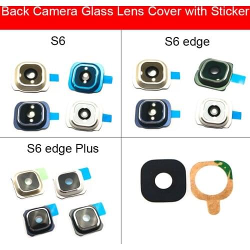 Rear Glass Lens For Samsung Galaxy S6 Edge Plus Main Big Back Camera Lens Glass Material + Sticker Replacement Repair Parts