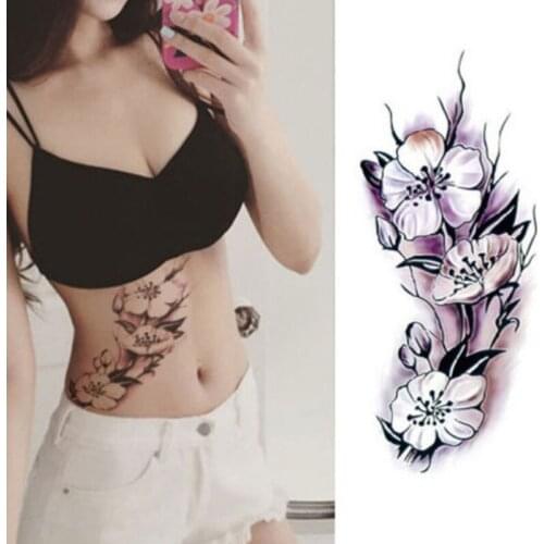 Shellhard 1 Sheet Waterproof Temporary Tattoo Sticher Womens Rose Flower Removable Body Arm Leg Art Fake Tattoo Sticker