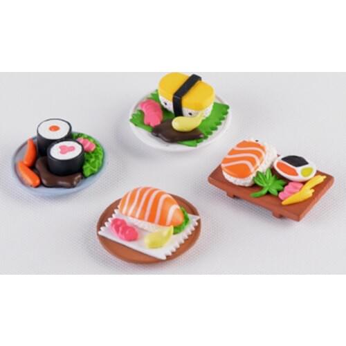 ZOCDOU 1 Piece Japan Sushi Sashimi Fish Food Japanese Tokyo Dinner Restaurant Model Samll Statue Figurine Ornament Miniatures