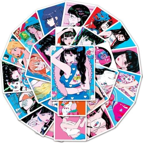 10/30/50PCS Sweet Girl Aesthetics Stickers Skateboard Motorcycle Laptop Phone Guitar Suitcase Graffiti Sticker Decal Kid Toy