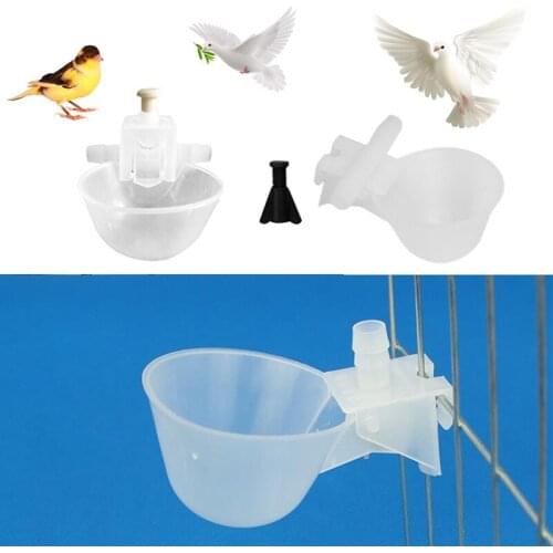 10Pcs Poultry Bird Chicken Water Drinker Cup Plastic Bowl Automatic Drinking