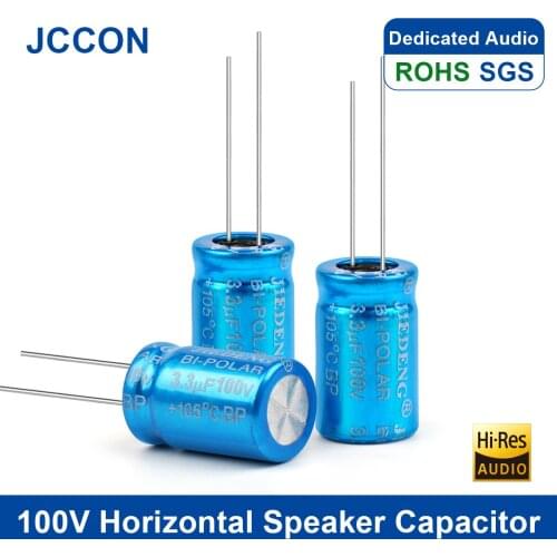 10Pcs 100V Vertical Speaker Capacitor MKP Frequency Divider Crossover Polypropylene Non-Polarity Capacitor 1.5UF 2.2UF 3.3UF
