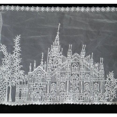 15cm*1yard white castle embroidery lace trimmings for clothes Water-soluble embroidery net mesh lace trims sewing accessories
