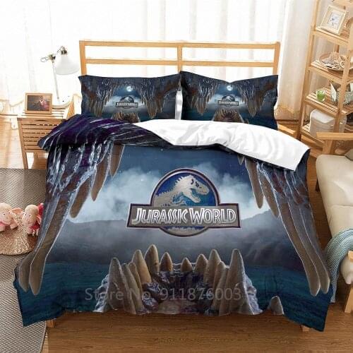 3 Piece Jurassic Park Dinosaur Bedding Set Microfiber Duvet Cover Set Boy Home Decor AU/EU/US Bedclothes with Pillowcase