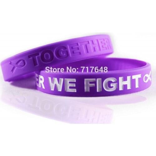 300pcs Awareness Pancreatic Cancer Purple wristband silicone bracelets free shipping by ePacket A