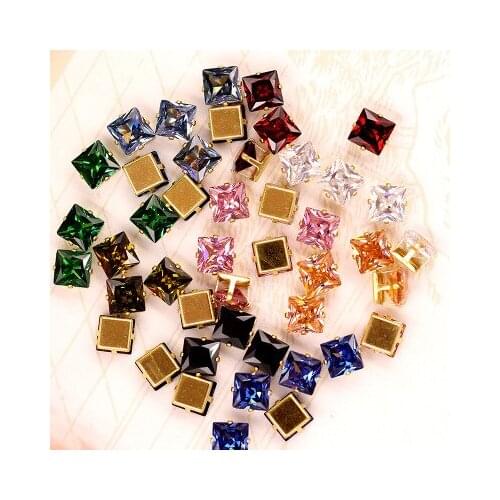8mm Square Sewing Zircon Rhinestones DIY Woman Jeans Woman and Wedding Dresses Multiple Models 20pcs/piece