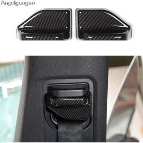 2pcs Carbon Fiber ABS Chrome Car Safety Belt Cover Interior Sticker Decoration For Mercedes Benz B CLA GLA Class W117 C117 W246