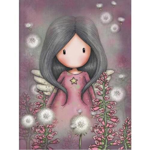 5d Diy Diamond Painting Cartoon Girl Diamond Mosaic Cross Stitch Embroidery Full Round Square Stones Decor Children Gift