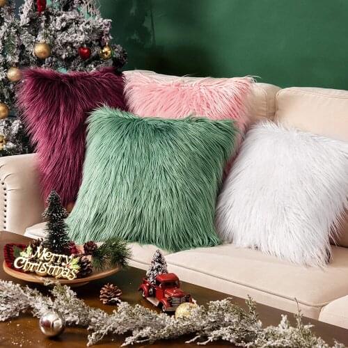 Household Goods ins Nordic Style Pillow Cushion Beach-like Wool Pillow Plush Pillowcase