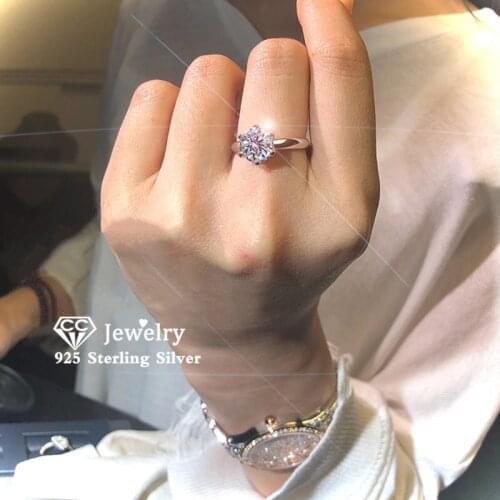 CC Simple Rings For Women Classic Fine Jewelry 1.25ct Cubic Zirconia Romantic Bridal Wedding Engagement Ring Accessories CC633