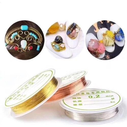 Gold Silver Coppery Thread Nails Accessories DIY Charms For Manicure Nails Art Decorations 3D Silk Foils Striping Line Festival