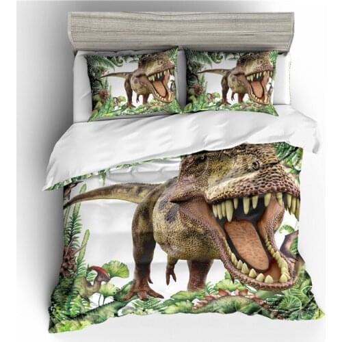 Dinosaur series bedding set child duvet cover with pillowcase 3D bed set US King/Queen/Full/Twin size Bedclothes