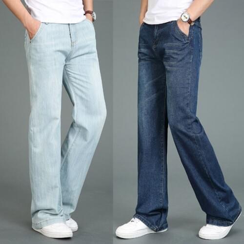 Jeans Men Spring and Autumn New Large Size Flare Pants Mens Straight Jeans Wide Legs Big Legs Loose Pants Size 27-35