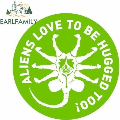 EARLFAMILY 13cm x 12.7cm for Aliens Love To Be Hugged Too Car Stickers Vinyl Scratch-proof Waterproof Window Decal Decoration