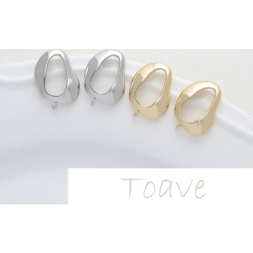 Electroplating real gold irregular hollow earrings diy hand-made material accessories