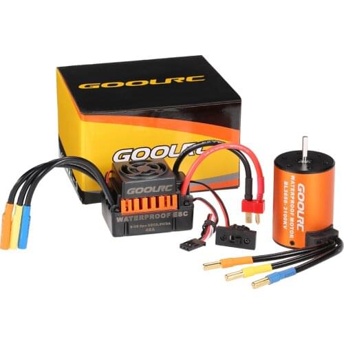 GoolRC Upgrade Waterproof 3650 3100KV Brushless Motor with 45A ESC Combo Set for 1/10 RC Car Truck