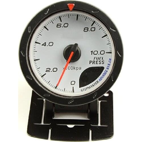 2.5" 60MM Fuel Pressure Gauge Meter White Face With Logo