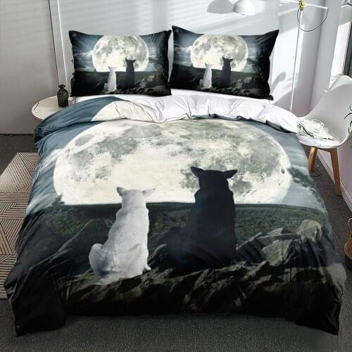 3D Bedding Sets Full Quilt/Comforter Covers and Pillowcases 3-Piece Animals Design Home Textiles