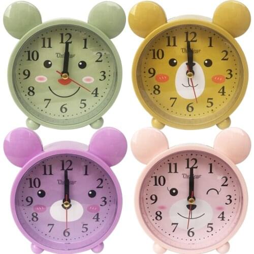 Creative cartoon alarm clock mute little bear bunny children student promotion gift clock