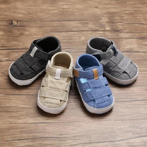 Summer new fashion boy solid color canvas shoes foot cotton baby toddler toddler shoes