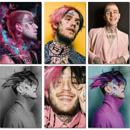 Lil Peep Hip Hop Rap Music Star Art Prints Silk Canvas For Wall Pictures Room Decoration-003