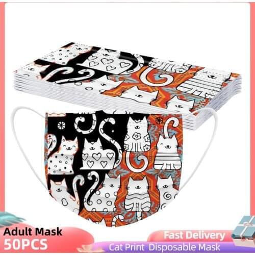 10/50/100pcs Adults Mask Disposable Face Mask 3ply Ear Loop Masque Mascarillas Adulto Boże Mondmasker Masks Halloween Cosplay