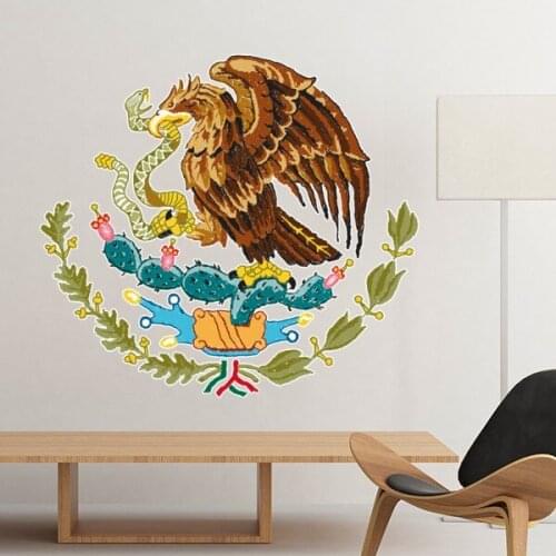 Mexico National Emblem Country Symbol Mark Pattern Removable Wall Sticker Art Decals Mural DIY Wallpaper for Room Decal