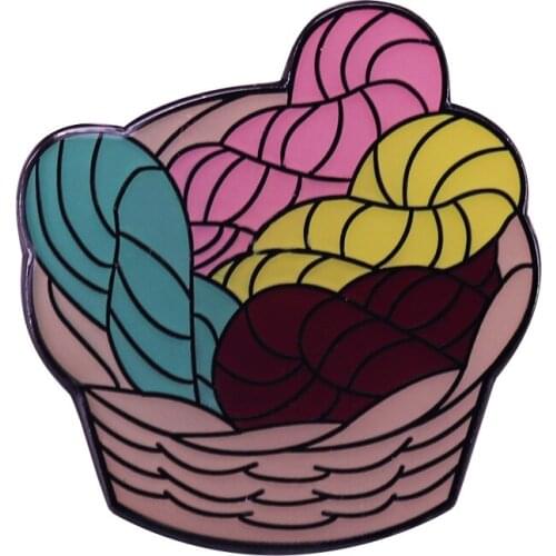 Mini Knitting Yarn Basket Lapel Pin Lovely Gift for Any Yarn Fan
