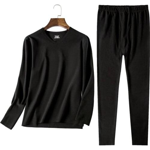 Mens Seamless Plus Velvet Underwear Set Double-Sided Brushed Pajamas For Womens Autumn Winter Warm Home Clothes 14 Colors