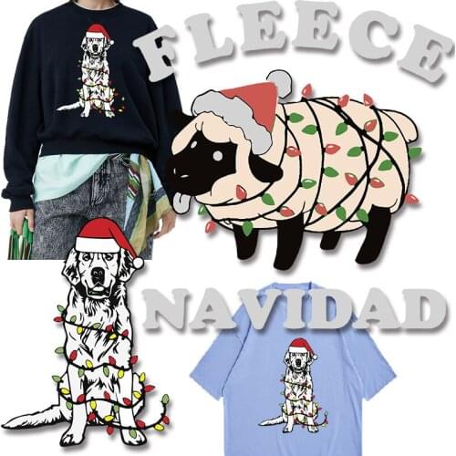 Cartoon animals Iron-on Transfers Dog Sheep Stickers on Clothes Garment Accessories Stickers on fabric