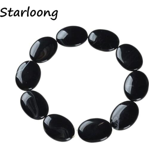 Natural Stone Oval Egg Shape Black Stripe Cracks Agates Druzy Flat Slice Loose Gems Strand Beads for DIY Jewelry Making Necklace