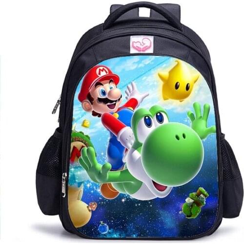 New Children School Bags Cartoon Mario Printing Backpacks For Boys Girls Mario Bros Bag Students Mochilas Birthdays Gifts